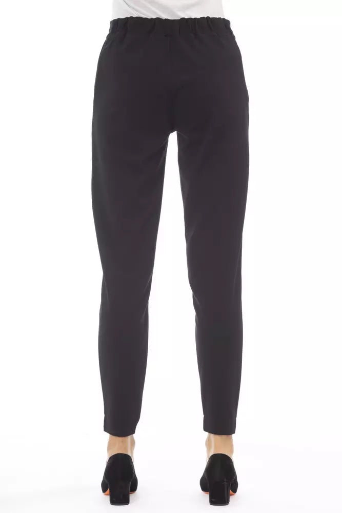 Alpha Studio Black Polyester Women Trouser