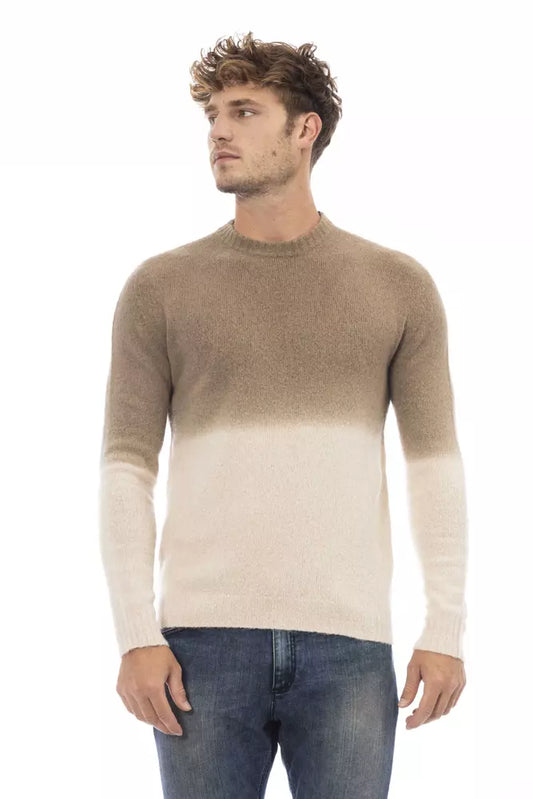 Suéter de hombre de alpaca beige Alpha Studio