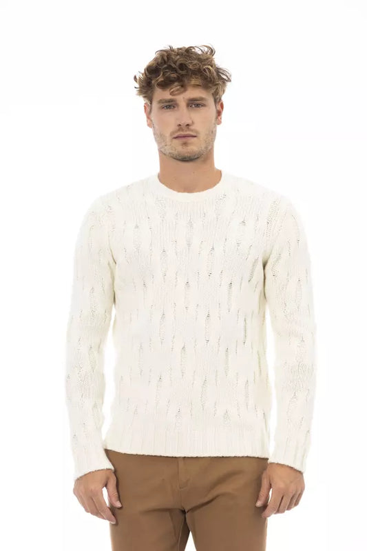 Suéter de lana beige para hombre de Alpha Studio