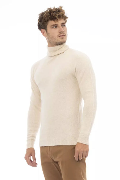 Suéter de hombre de alpaca beige Alpha Studio