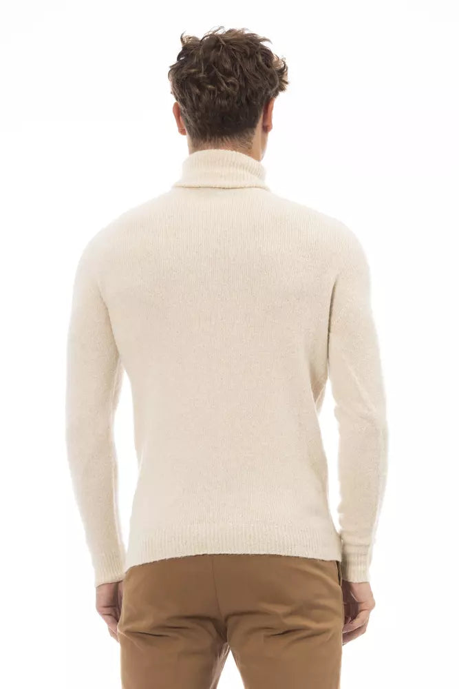 Suéter de hombre de alpaca beige Alpha Studio