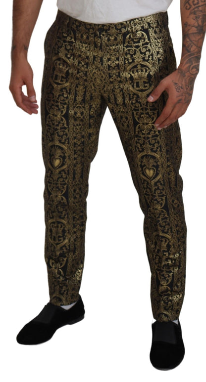 Pantalones de noche elegantes de jacquard de Dolce &amp; Gabbana