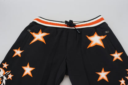 Pantalones deportivos casuales elegantes con estrellas negras de Dolce &amp; Gabbana