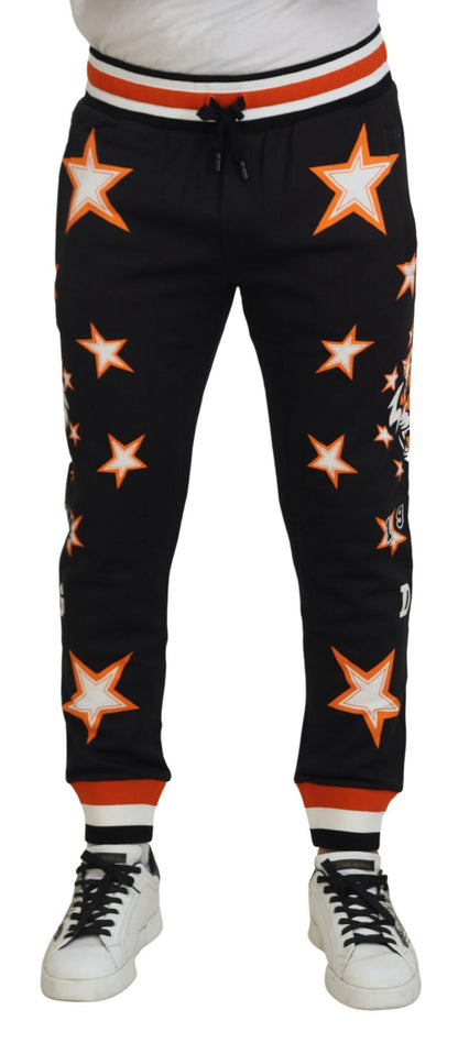 Pantalones deportivos casuales elegantes con estrellas negras de Dolce &amp; Gabbana