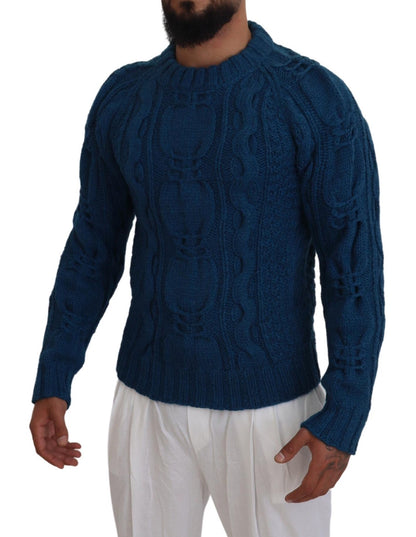 Dolce &amp; Gabbana Elegant Blue Crewneck tröja