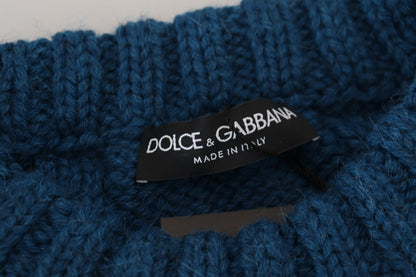 Dolce &amp; Gabbana Elegant Blue Crewneck tröja