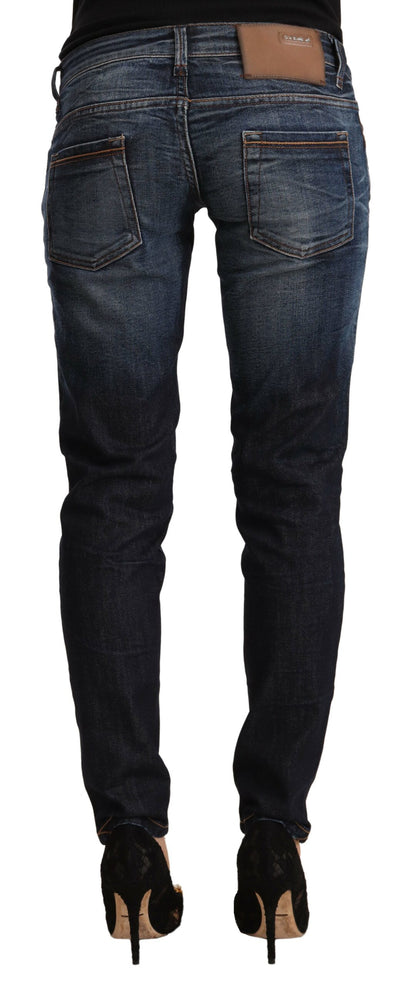 Acht Chic Slim Fit Blå tvättade jeans