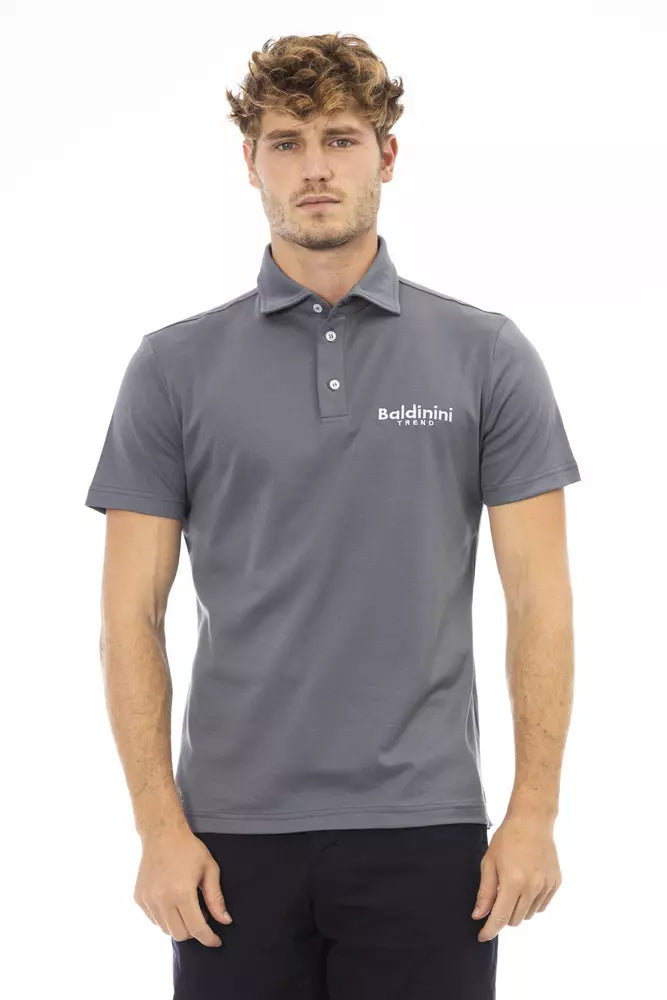 Polo de algodón gris para hombre Baldinini Trend