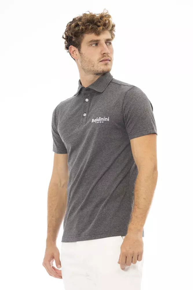 Polo Baldinini Trend de algodón gris para hombre