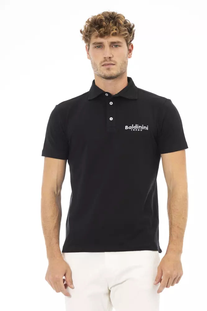 Polo de algodón negro para hombre Baldinini Trend