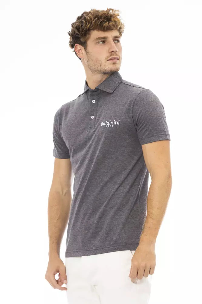 Polo Baldinini Trend de algodón gris para hombre