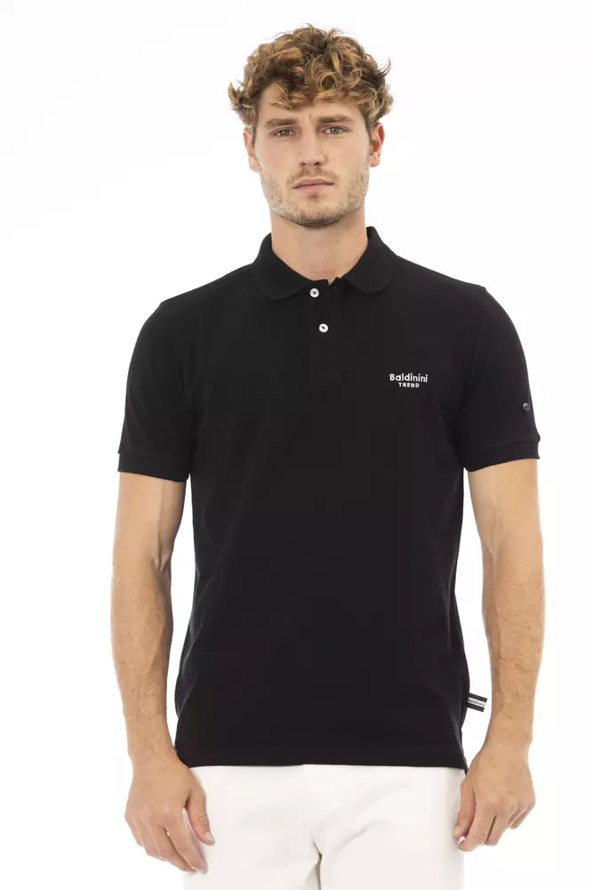 Polo de algodón negro para hombre Baldinini Trend