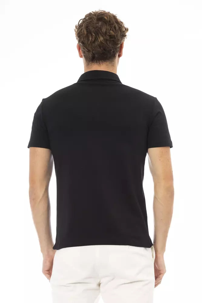 Polo de algodón negro para hombre Baldinini Trend