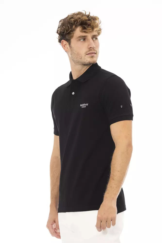 Polo de algodón negro para hombre Baldinini Trend