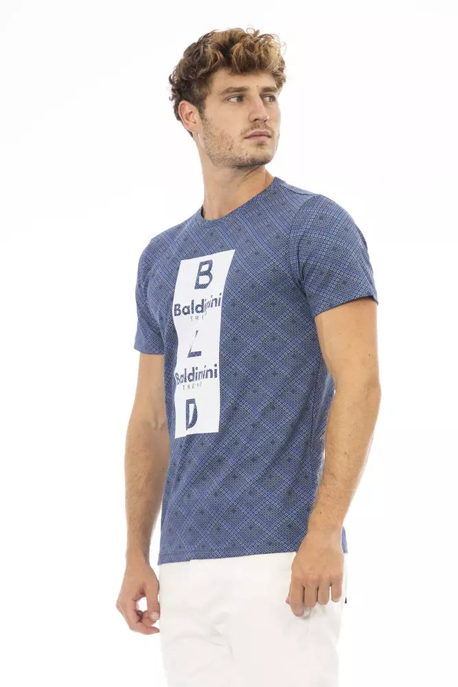 Camiseta de algodón azul Baldinini Trend para hombre