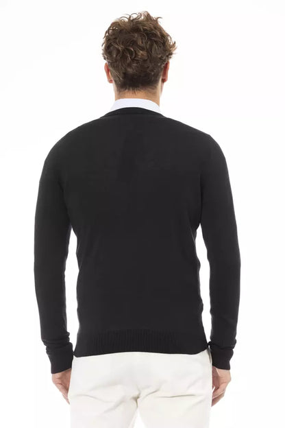 Suéter de hombre en modal negro Baldinini Trend