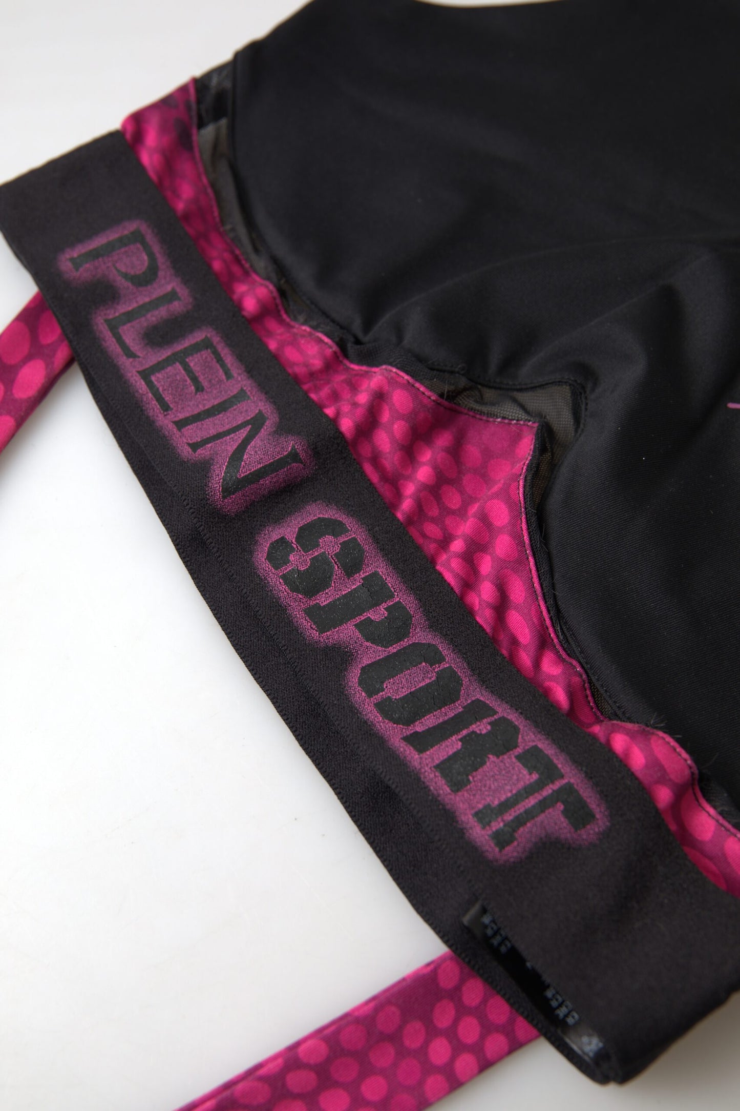 Plein Sport Elegant svart sport-bh med Fuchsia-accent