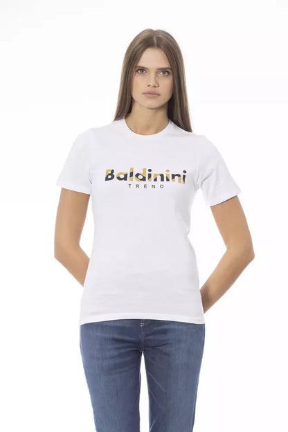 Camiseta de algodón blanca para mujer Baldinini Trend