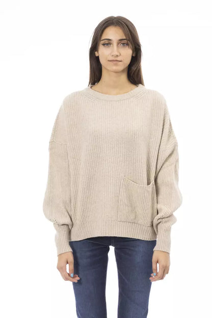 Jersey de lana beige para mujer Baldinini Trend