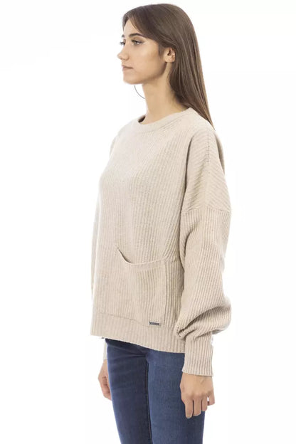 Jersey de lana beige para mujer Baldinini Trend