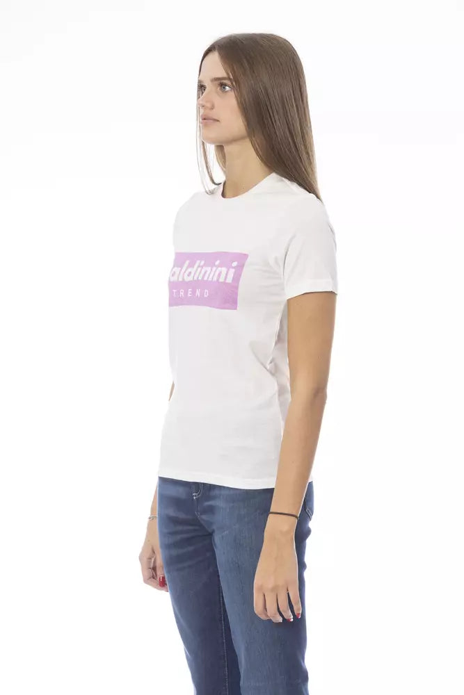 Camiseta de algodón blanca para mujer Baldinini Trend