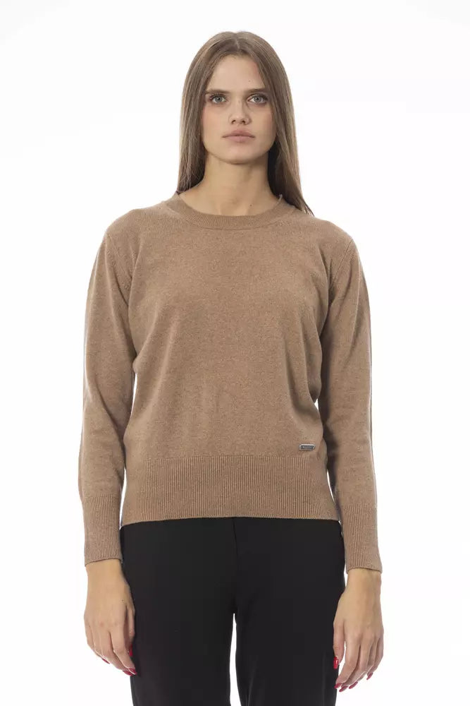 Jersey de lana beige para mujer Baldinini Trend