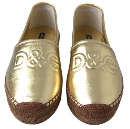 Dolce &amp; Gabbana Golden Elegance Leather Espadrilles