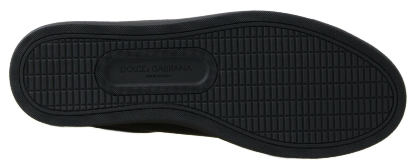 Zapatillas clásicas de piel en dorado y negro de Dolce &amp; Gabbana