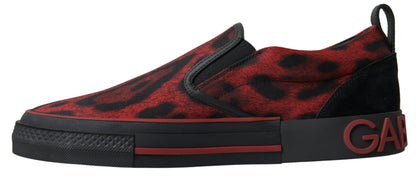 Zapatillas deportivas con estampado de leopardo y estilo mocasín elegantes de Dolce &amp; Gabbana