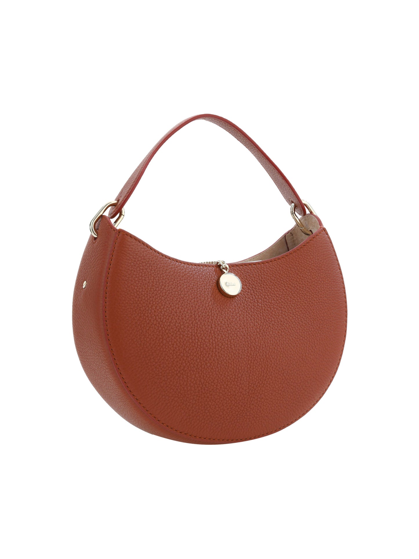 Bolso de hombro pequeño Arlène de piel en marrón sepia de Chloé