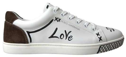 Zapatillas deportivas informales elegantes de cuero blanco de Dolce &amp; Gabbana