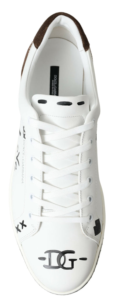 Dolce &amp; Gabbana Snygga Casual Sneakers i vitt läder