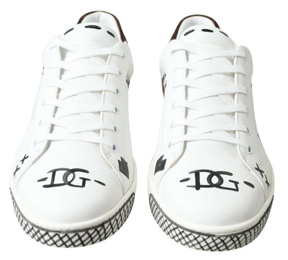 Dolce &amp; Gabbana Snygga Casual Sneakers i vitt läder