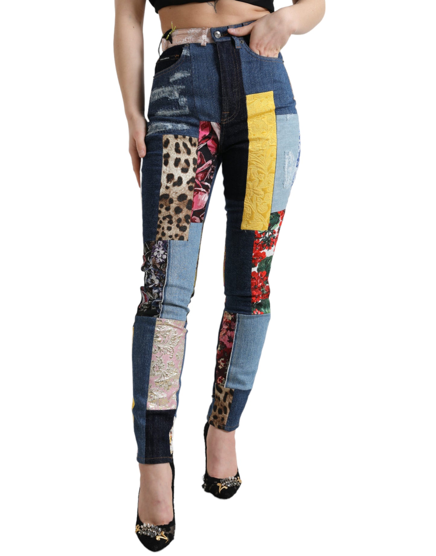 Dolce &amp; Gabbana Vibrant Patchwork Skinny Jeans