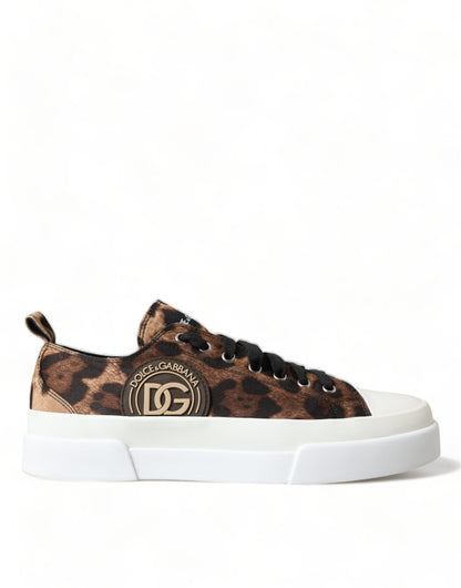 Dolce & Gabbana Elegant Leopard Print Casual Sneakers