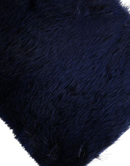 Dolce &amp; Gabbana Exquisite Blue Mink Fur Axelväska