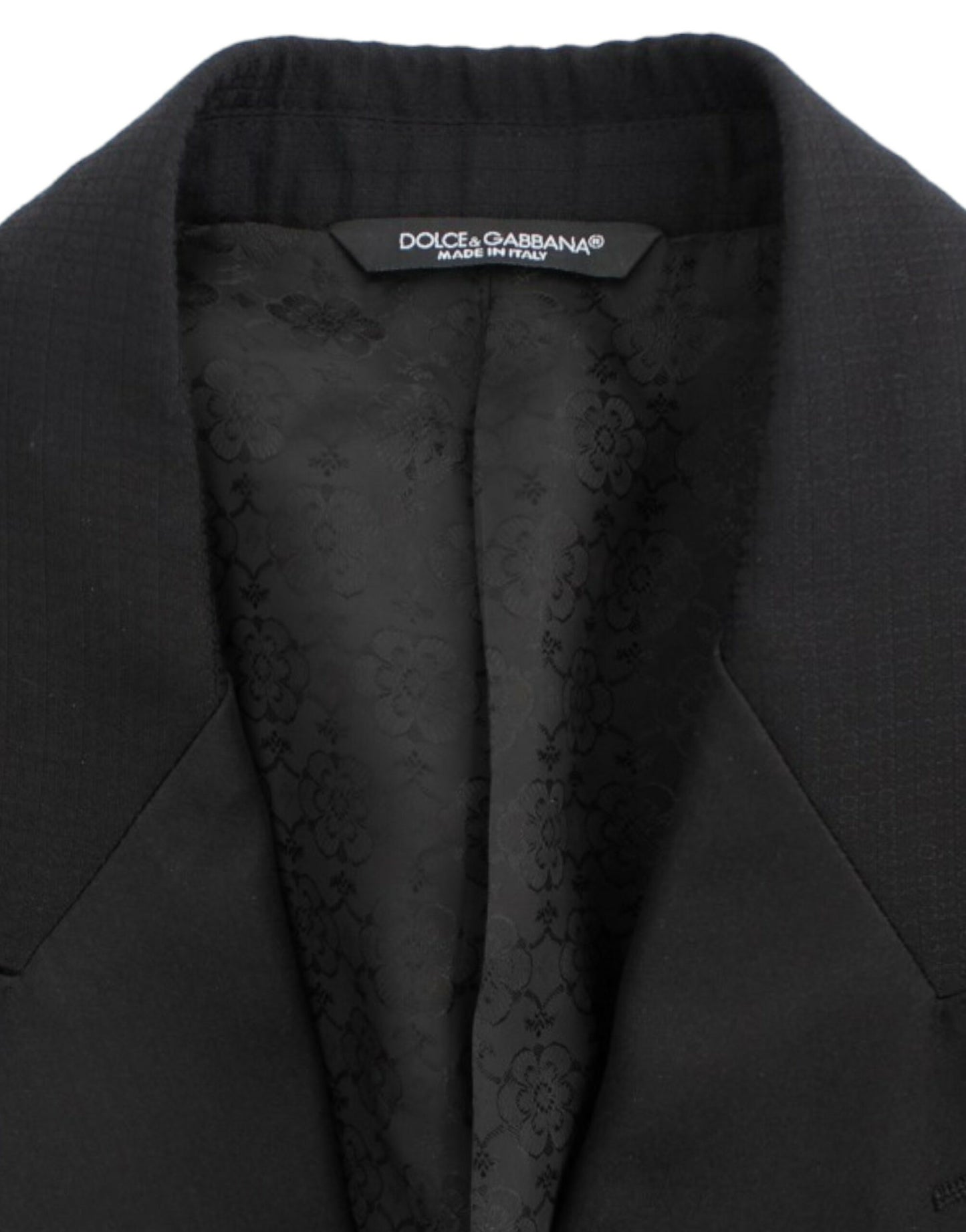 Blazer elegante Sicilia de mezcla de seda negra de Dolce &amp; Gabbana