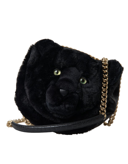 Bolso de hombro con diseño de pantera con efecto cocodrilo de Dolce &amp; Gabbana