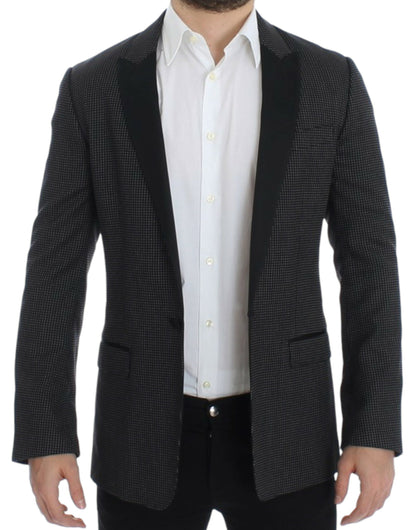 Blazer elegante de corte entallado con lunares negros de Dolce &amp; Gabbana