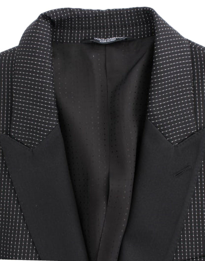 Blazer elegante de corte entallado con lunares negros de Dolce &amp; Gabbana