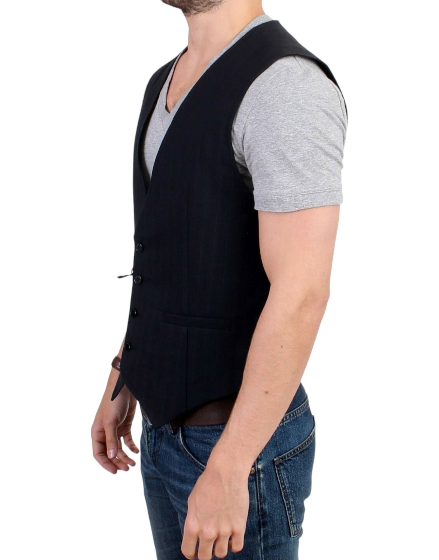 Costume National Elegant Randig Casual Vest - Bomullsblandning