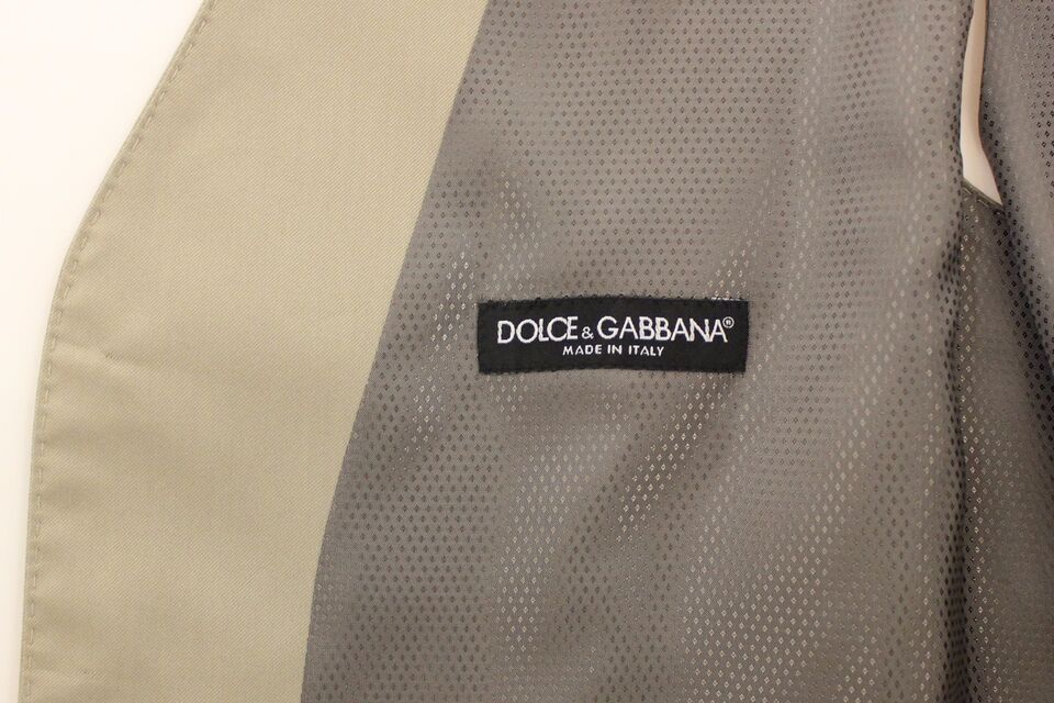 Dolce &amp; Gabbana Elegant beige bomullsklänning Väst