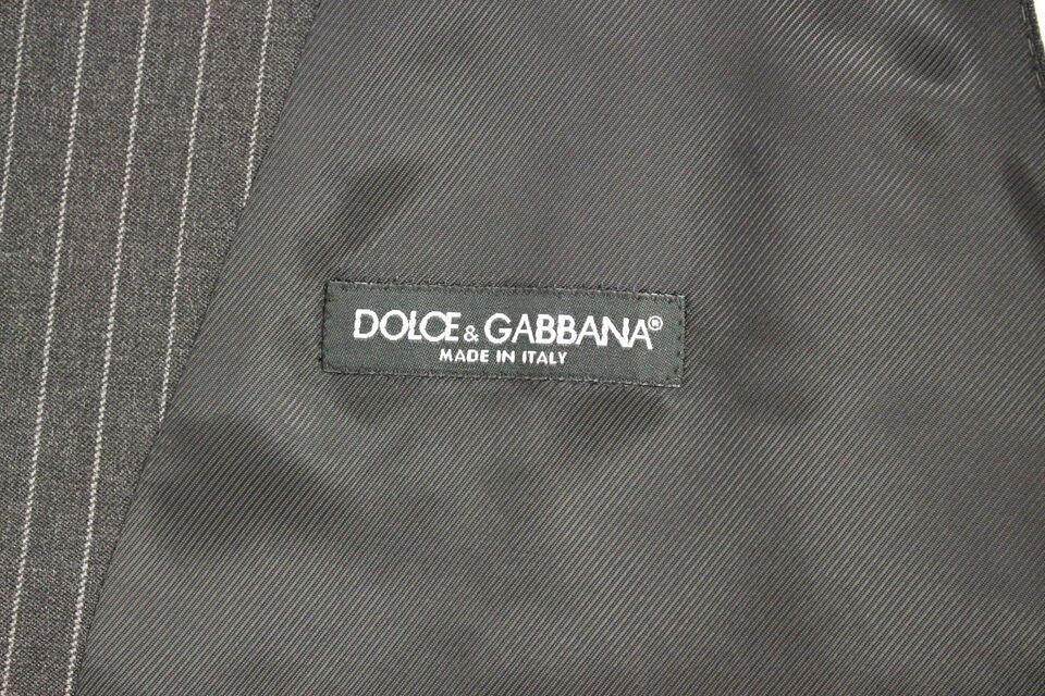 Dolce &amp; Gabbana Elegant grårandig ullklänningsväst