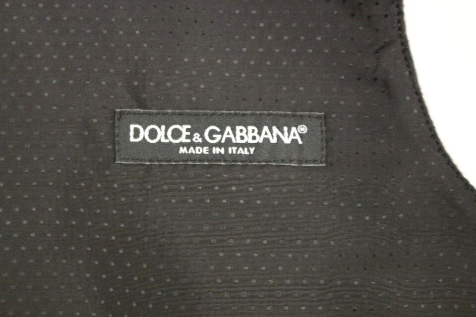 Dolce &amp; Gabbana Elegant Grey Wool Blend Dress Väst