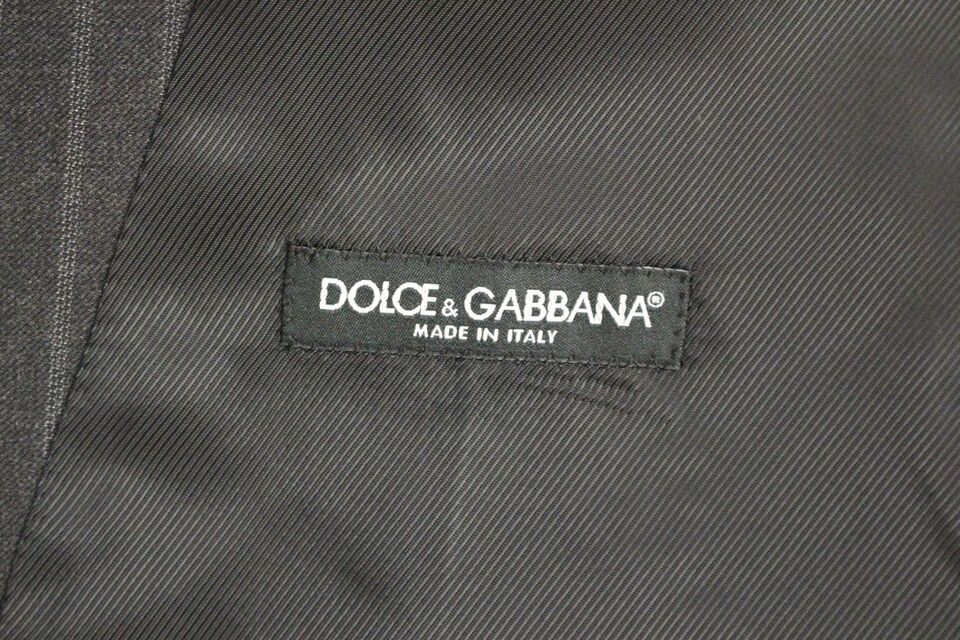 Dolce &amp; Gabbana Elegant grårandig ullklänningsväst