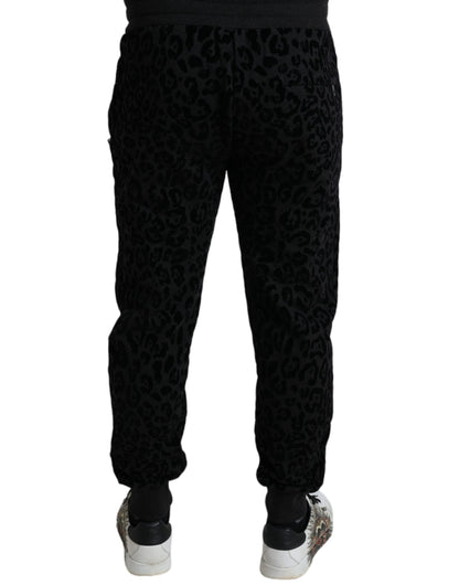 Pantalones deportivos elegantes con estampado de leopardo de Dolce &amp; Gabbana para hombre