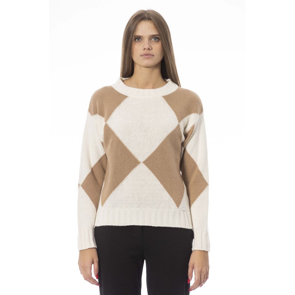 Jersey de lana beige para mujer Baldinini Trend