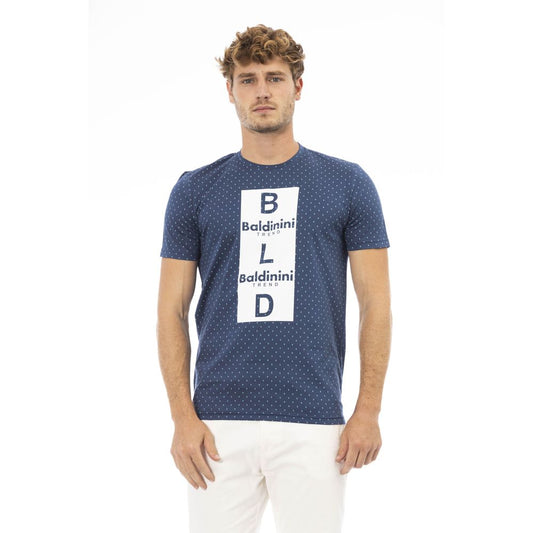 Camiseta de algodón azul Baldinini Trend para hombre