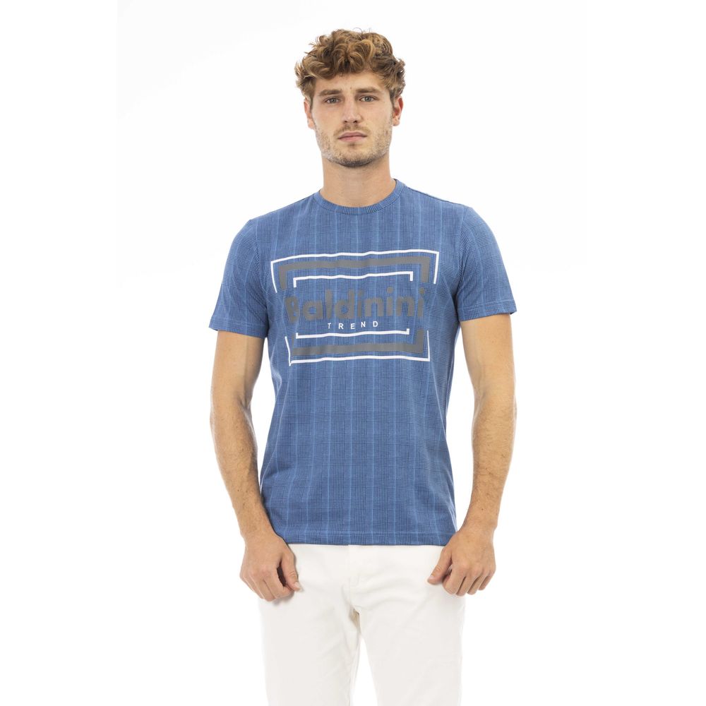 Camiseta de algodón azul Baldinini Trend para hombre