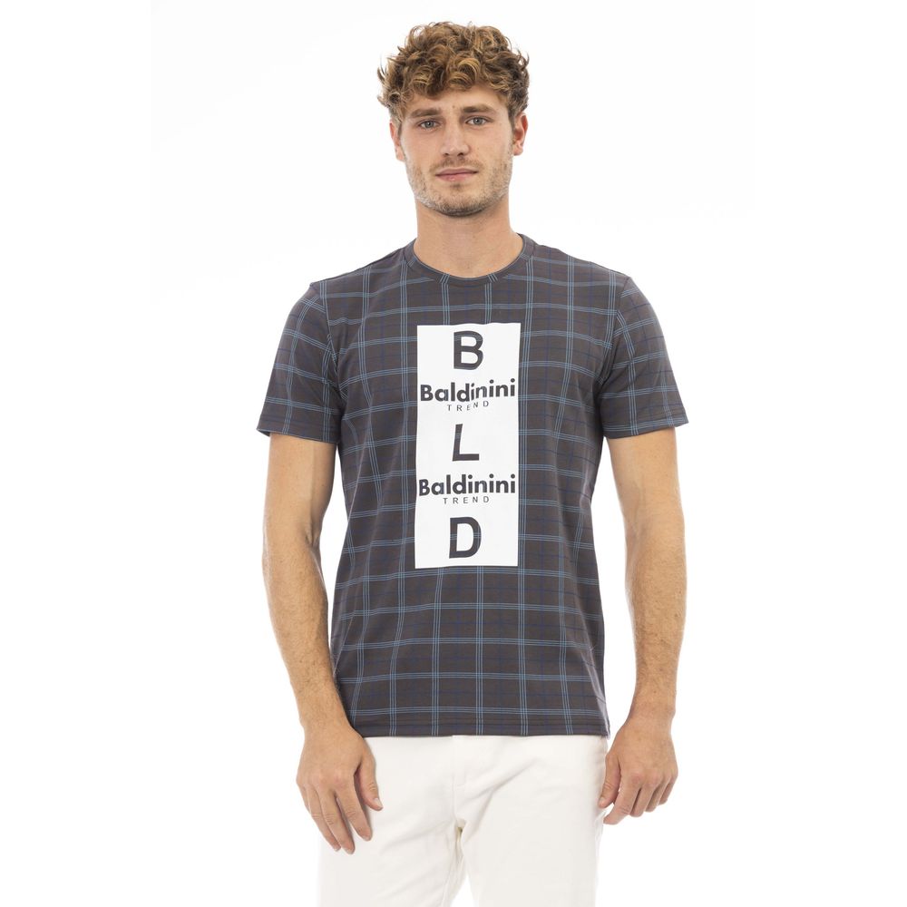 Camiseta de algodón gris Baldinini Trend para hombre